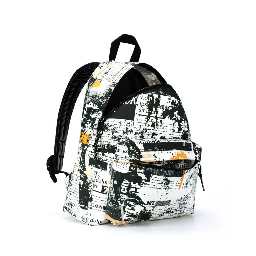 SAC A DOS TEENPACK"MOTIF TEXTE JOURNAL"