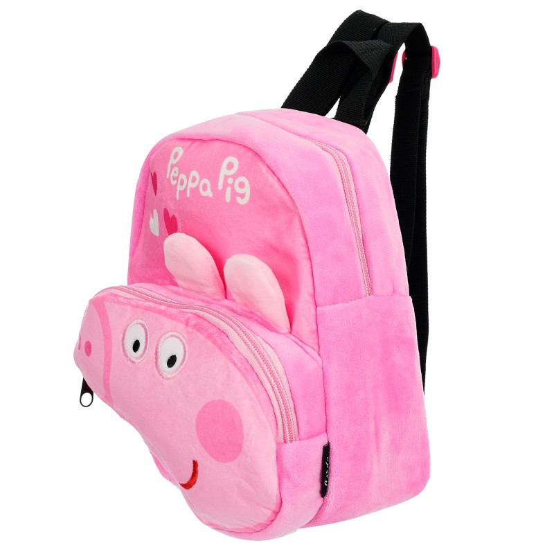 Sac à dos en peluche Peppa Pig pour fille, rose