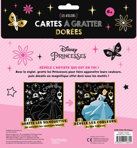 Cartes à gratter dorées Disney Princesses - Les ateliers