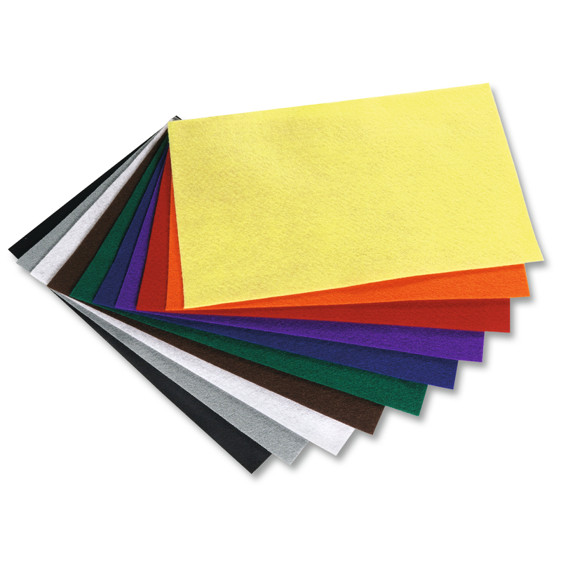 10 feuilles de feutrine coloris assortis 150g