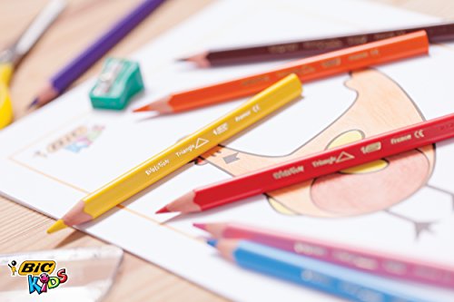 12 Crayon de couleur Gros triangulaire Bic KIDS