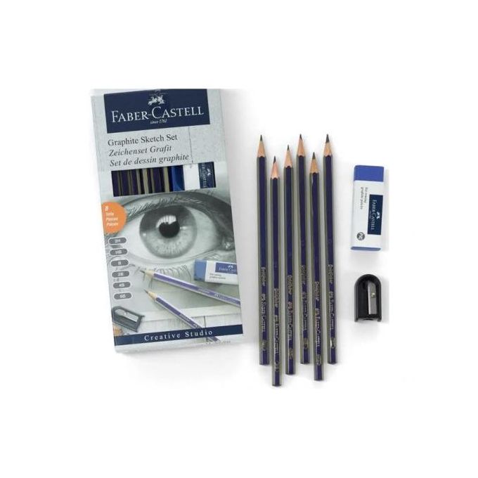 Faber castell Set de crayons pour dessins - graphite - 8 pièces