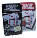 Dominos 28 pcs 6 Couleur Boite Mmétal 18,5x11 cm Jeu de Société 