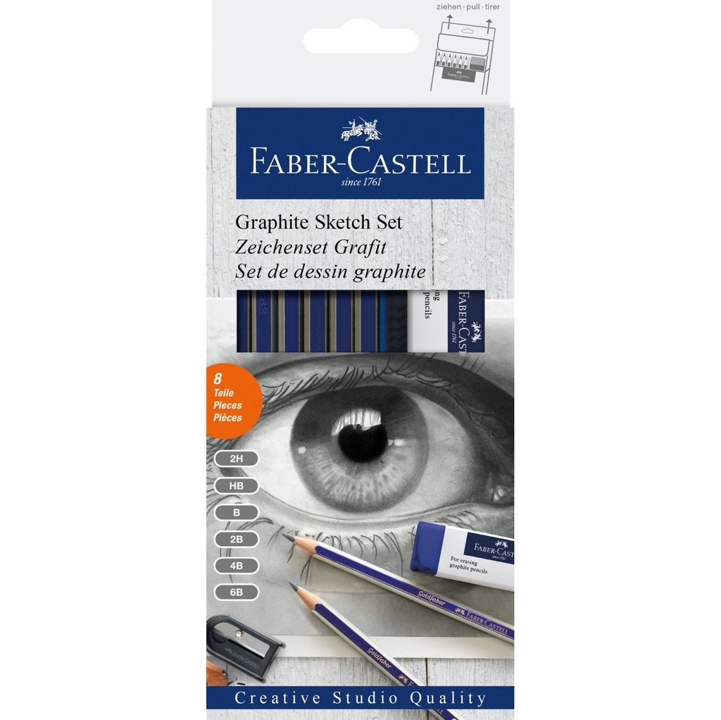 [11 40 00] Faber castell Set de crayons pour dessins - graphite - 8 pièces