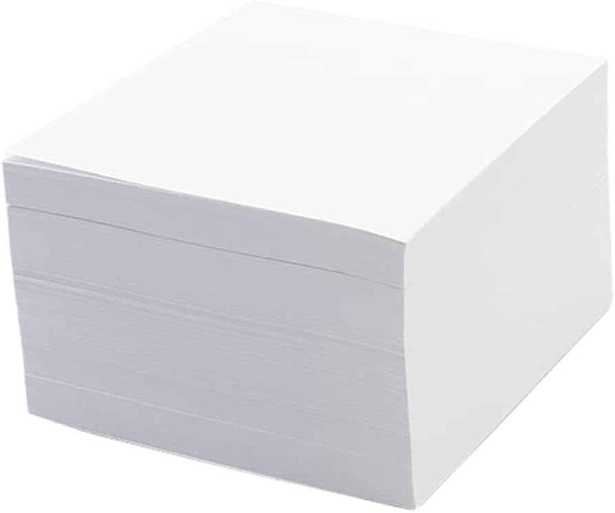feuilles papier cube blanc
