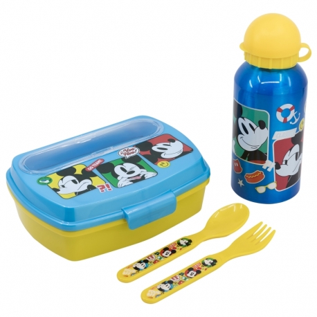 SET BOITE À SANDWICH AVEC COUVERTS ET BOUTEILLE EN ALUMINIUM