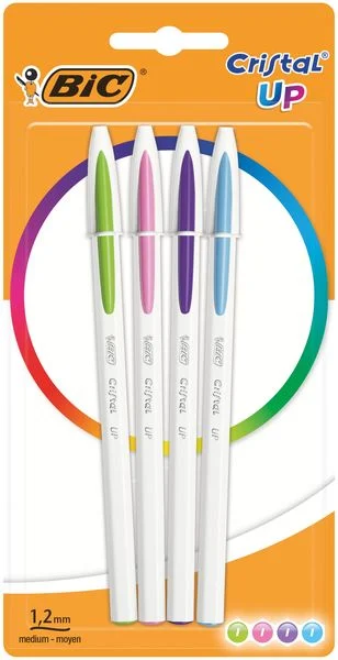 BIC - Stylo bille Cristal Up 4 pièce EN COULEURS