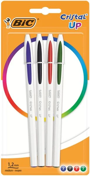4 Stylos à bille BIC Cristal Up Classic