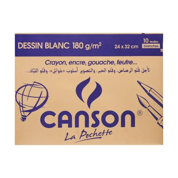 Pochette Papier Canson blanc 180g