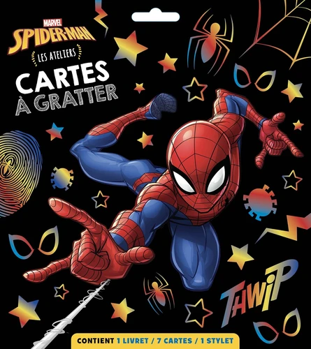 Cartes à gratter Spider-Man - Les ateliers. Avec 1 livret, 7 cartes et 1 stylet 