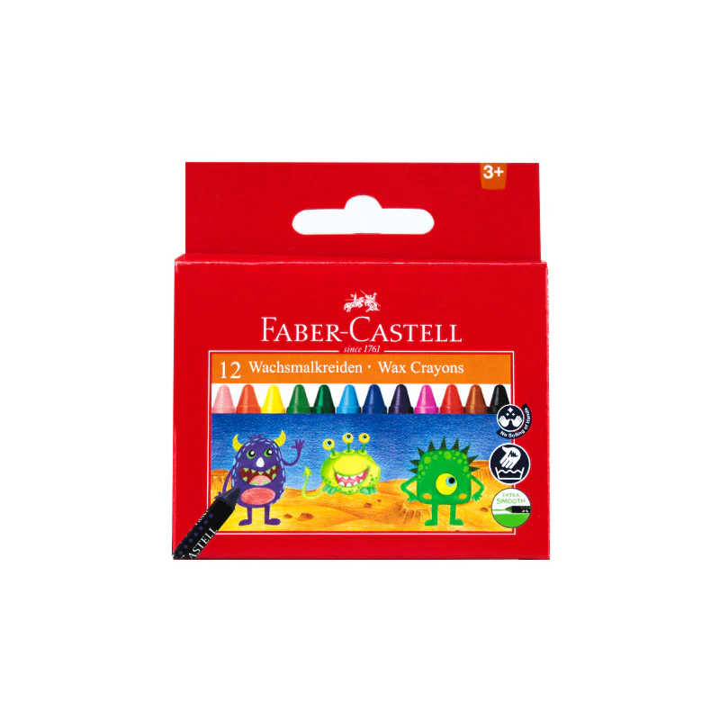 Boîte De 12 Crayons à Cire Wachsmalkreiden Faber Castell 