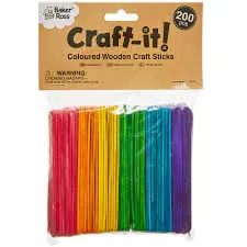 [sk003] sachet 30 batonnet bois couleurs -113x102mm