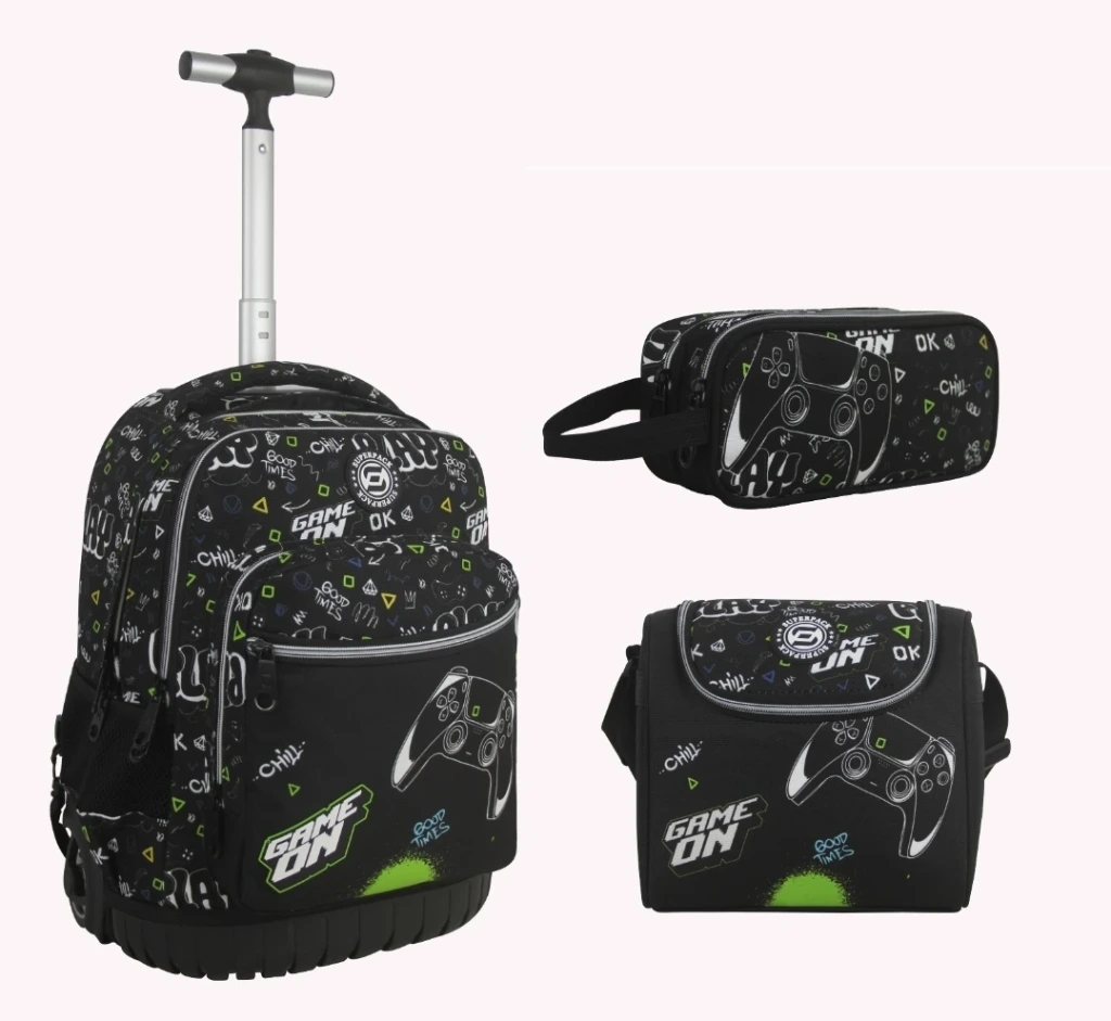 Cartable  trolley pack 3 Pièces GAME ON