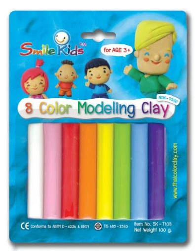 pâtes à modeler Smile Kids 8 Couleurs 100 Grs