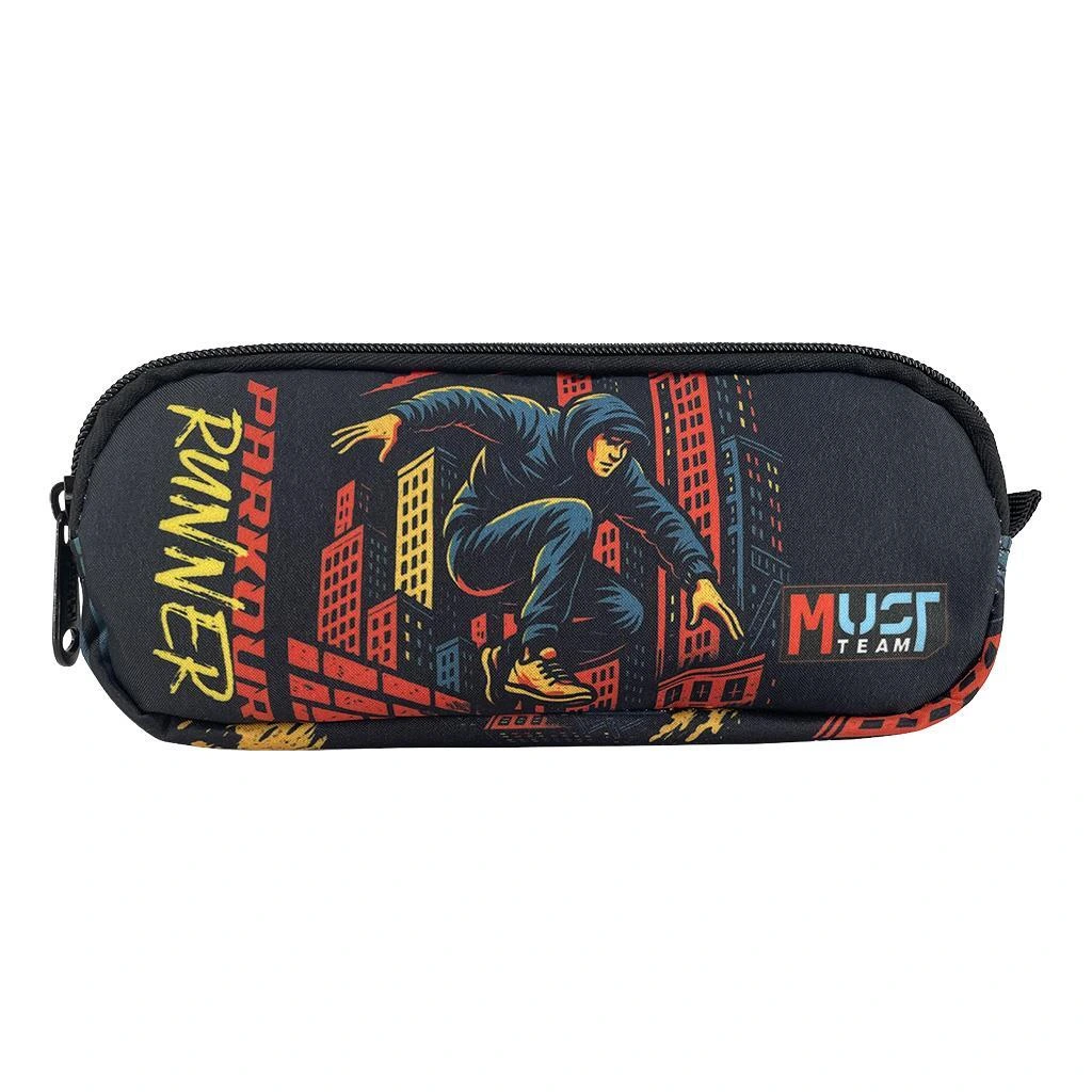 Trousse scolaire cylindrique Must Team Parkour à 2 compartiments