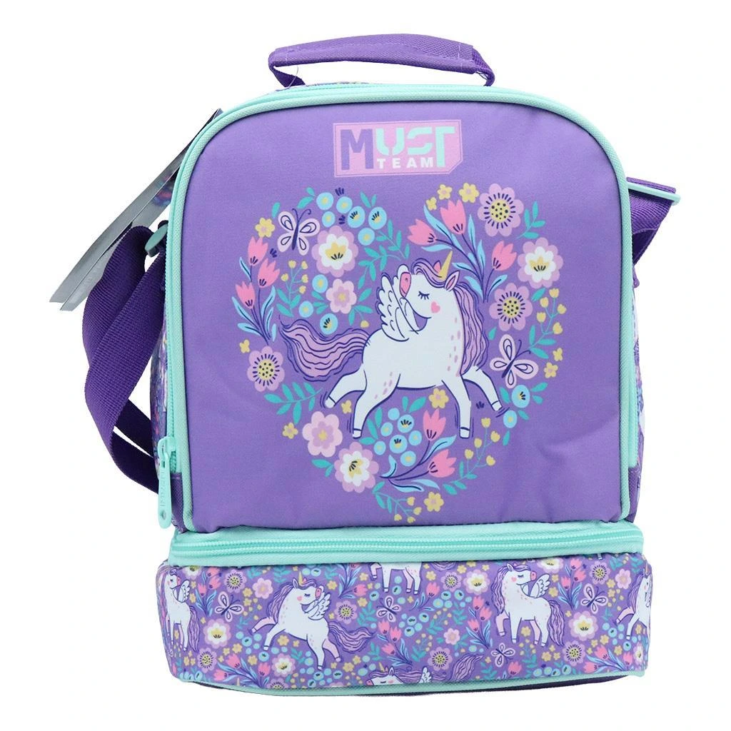 Sac à déjeuner isotherme Must Team Yummy – Motif licorne violette – 2 compartiments