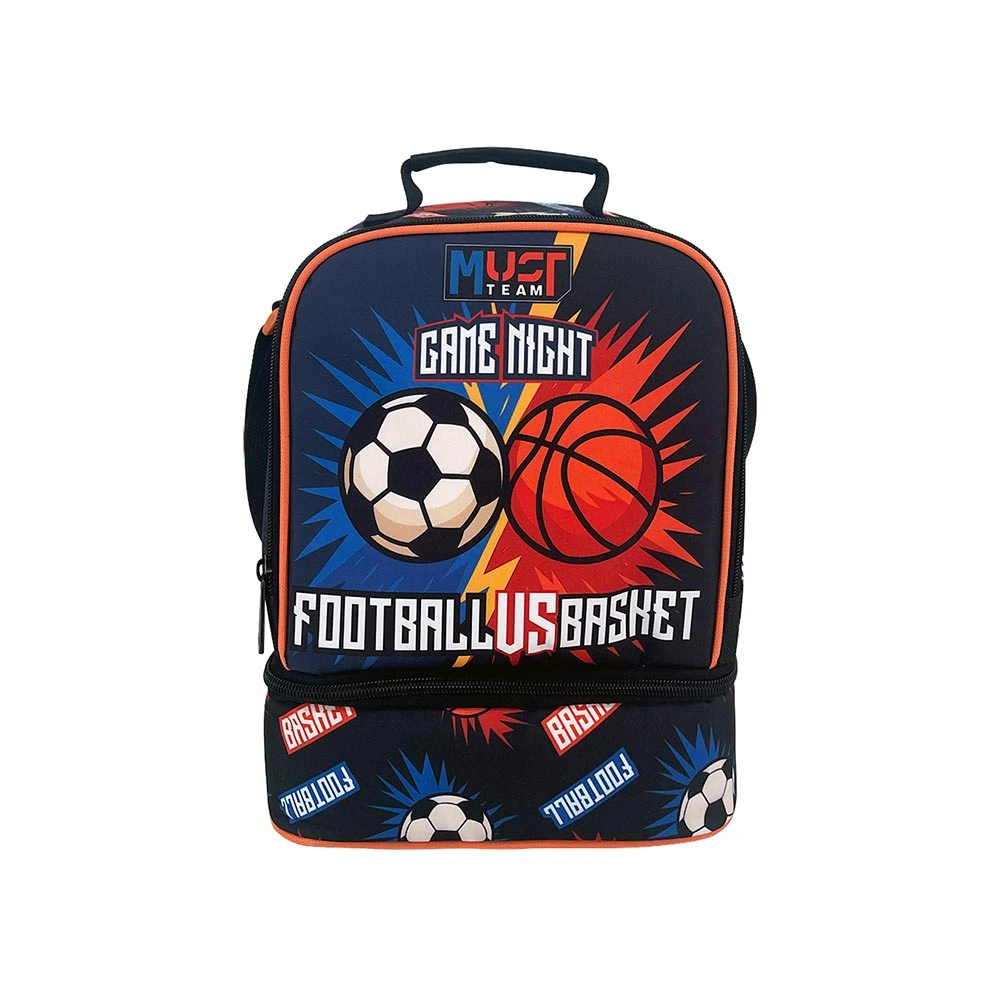 Sac à déjeuner isotherme « Game Night » (motif football/basketball)