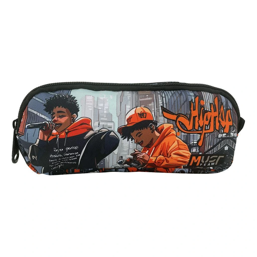 Trousse scolaire cylindrique Must Team Hip Hop à 2 compartiments