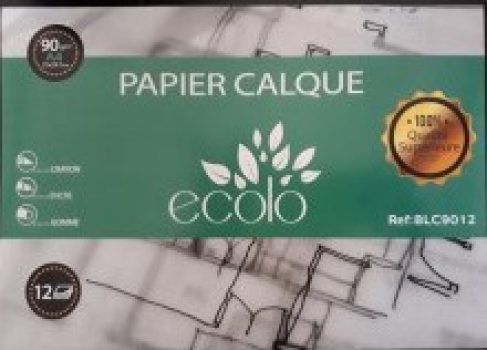 Pochette de 12 feuilles de papier calque écolo