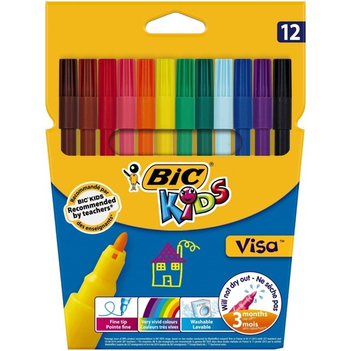 12 FEUTRES BIC VISA 