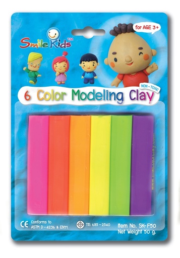[PSK050-6] Pate à modeler- 50grs - Smile Kids