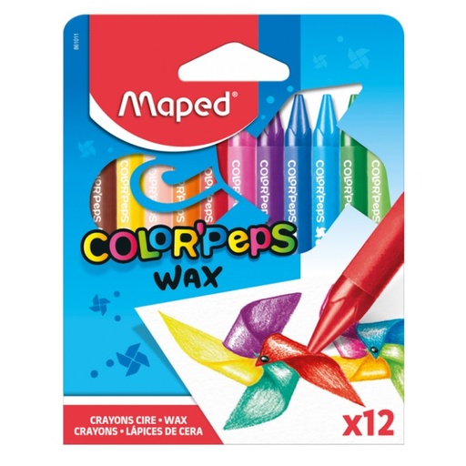 12 CRAYONS CIRE COLOR’PEPS MAPED 