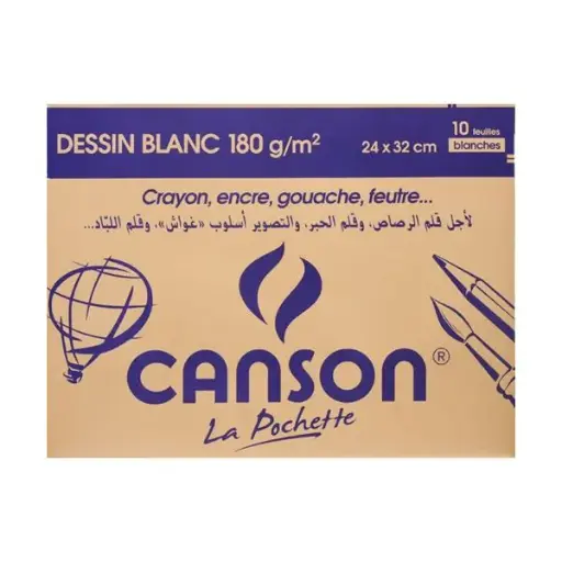 Pochette Papier Canson blanc 180g