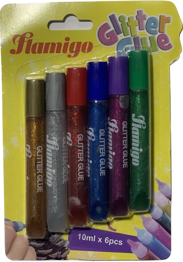 6 Tubes 10 ml Colle brillante Flamigo