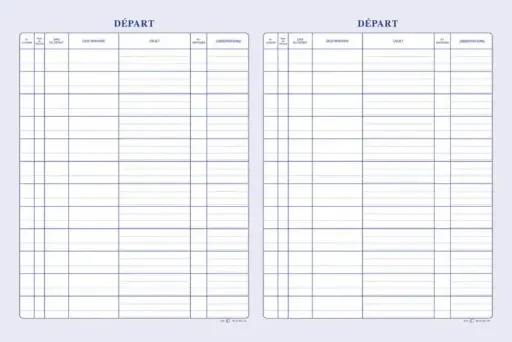Registre '' DEPART COURRIER''