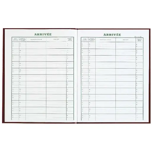Cahier pour enregistrement du courrier arrivée