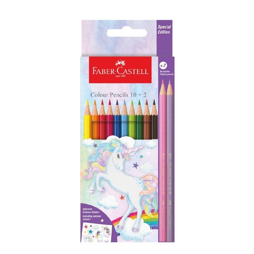 Crayons de couleur Unicorn 10+3 - Edition limitée - Faber Castell