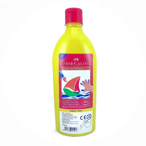 [144501] Faber-Castell Bouteille Gouache Peinture Tempera 500ml - Jaune